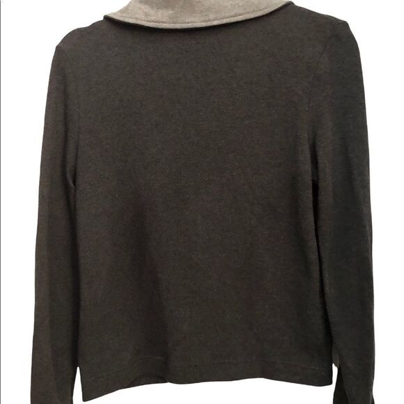 Ann Taylor Loft gray zip up cotton jacket - Picture 5 of 9